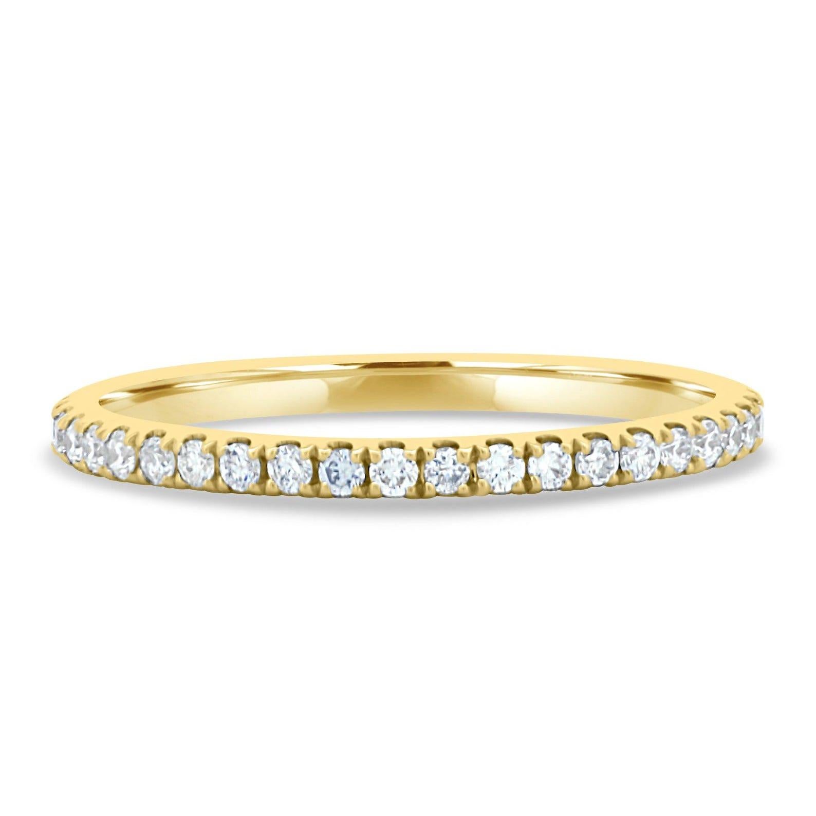Oro amarillo de 14k Diamante natural  medio anillo de eternidad banda de eternidad . en venta 4