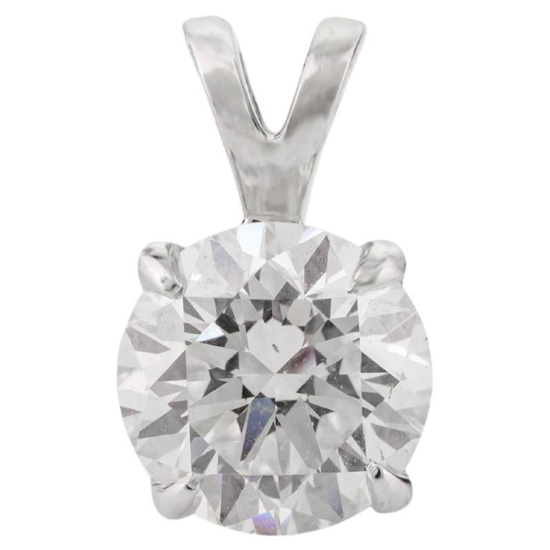 Ciondolo solitario con gemma moissanite in oro bianco massiccio 14k per lei