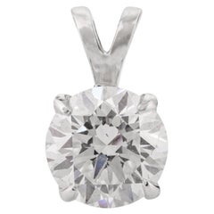 Moissanite Gemstone Solitaire Pendant in 14k Solid White Gold Necklace for Her