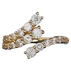 Moissanite Geometric Twisted Open Ring Anillo de Plata de Ley 925 Regalo para Mujer .