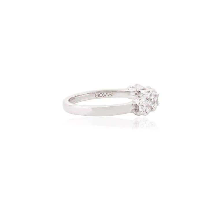 For Sale:  Moissanite Half Eternity Band Ring Set in 18k Solid White Gold Ring for Gift 6