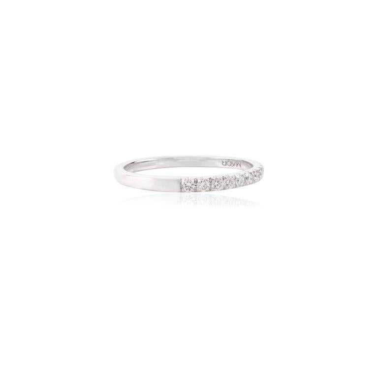 For Sale:  Moissanite Half Eternity Round Band Ring for Mom Gift in 14k Solid White Gold 11