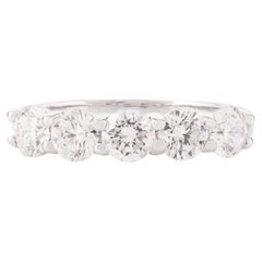 Moissanite Half Eternity Stackable Band Ring for Mom in 14k Solid White Gold