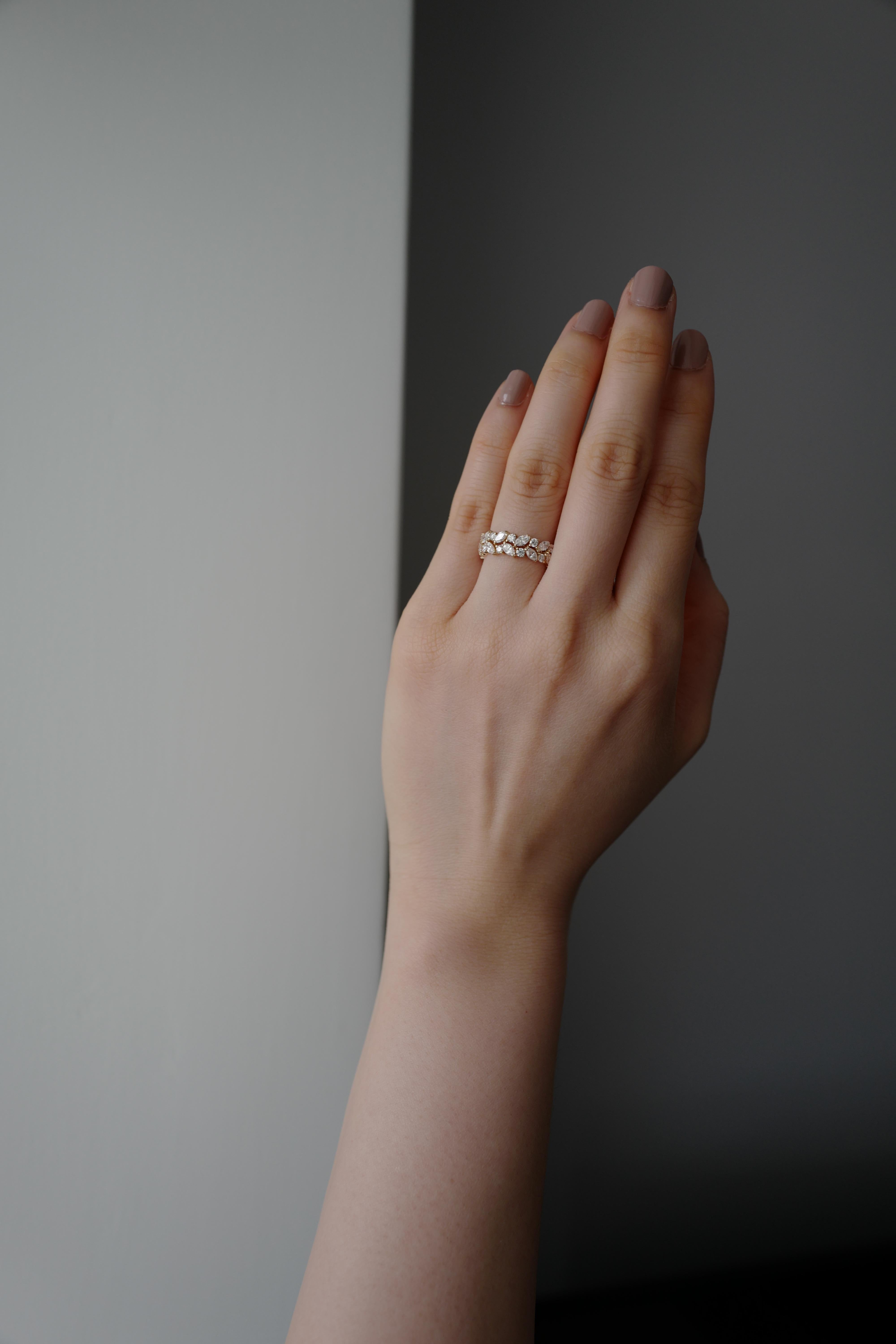 For Sale:  Moissanite Half Eternity Wedding Ring Band Engagement Bridal Women Jewelry Gift 5