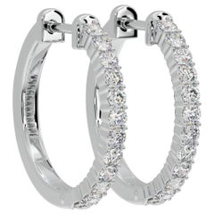 Moissanite Hoop Earrings 925 Sterling Silver Delicate Wedding Gift For Women.