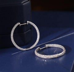 Moissanite Hoop Earrings 925 Sterling Silver Earrings Beautiful Gift For Women.