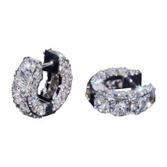 Moissanite Huggie Earrings 925 Sterling Siver Clip On Earrings Beautiful Gift.