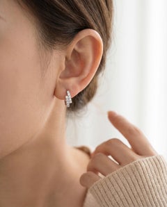 Moissanite Huggie Earrings For Women 925 Sterling Silver Beautiful Birthday Gift