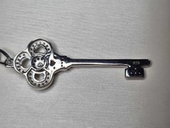 Moissanite Key Pendant 925 Sterling Silver Everyday Wear Pendant.