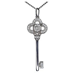 Moissanite Key Pendant 925 Sterling Silver Everyday Wear Pendant.