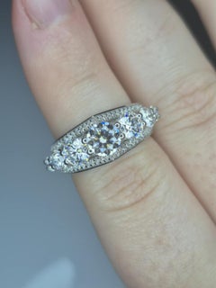 Moissanite Layers Solitaire Ring Band 925 Sterling Silver Wedding Ring .