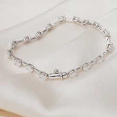 Bracelet à maillons en moissanite pour femme, bracelet manchette « tennis » en argent sterling 925, cadeau