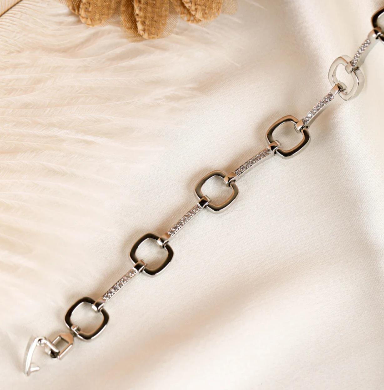 Art Deco Moissanite man's  bracelets 925 Silver Man bracelets For Sale