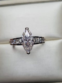 Moissanite Marquise Engagement Ring Band 925 Sterling Silver Ring.