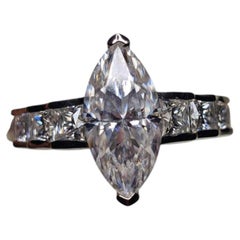 Moissanite Marquise Engagement Ring Band 925 Sterling Silver Ring.