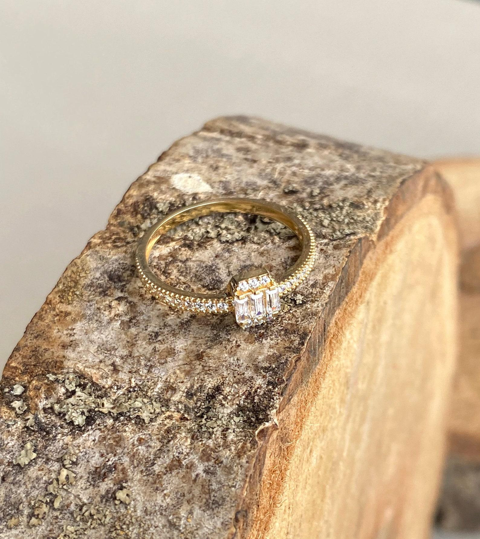 Moissanite Minimalist Promise Ring For Women 925 Sterling Silver Engagement Ring For Sale 1