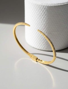 Bracciale aperto con moissanite in argento 925 Bracciale minimalista da donna.