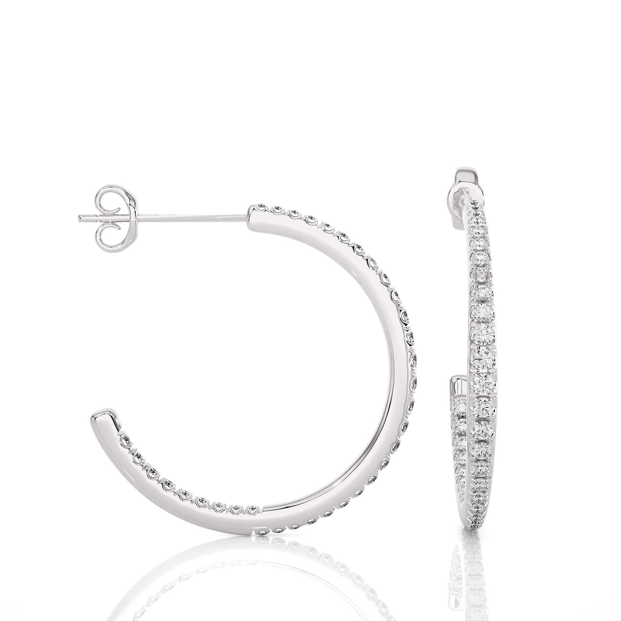 Moissanite Open Hoop Engagement Earrings Crafted in 925 Sterling Silver In New Condition For Sale In New York, NY