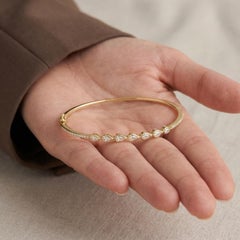 Pulsera de moissanita en forma de pera para mujer Pulsera brazalete de plata de ley 925.