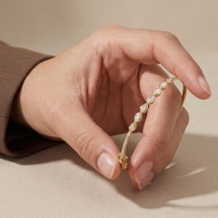 Pulsera de moissanita en forma de pera para mujer Pulsera brazalete de plata de ley 925.