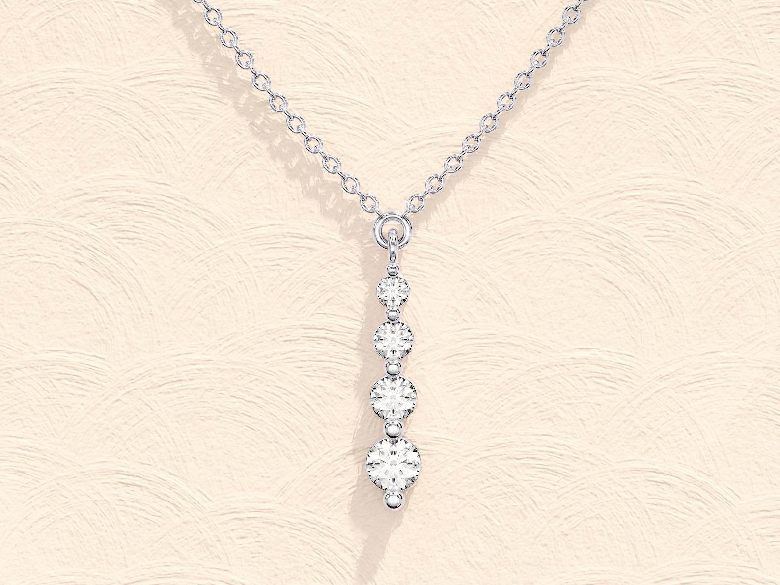 Art Deco Moissanite Pendant 925 Sterling Silver Drop Pendant for Her Minimalist Pendant . For Sale