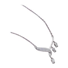 Moissanite Pendant 925 Sterling Silver Flower Design Necklace Anniversary Gift.