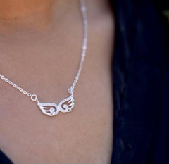 Moissanite Pendant 925 Sterling Silver Wings Shaped Pendant Simple Wedding Gift