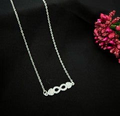 Moissanite Pendant Infinity Sign 925 Sterling Silver Necklace Beautiful Gift .