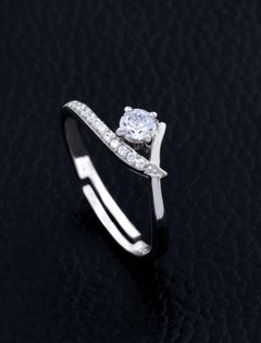 Moissanite Ring 925 Sterling Silver Cross Over Ring For Women Beautiful Gift.