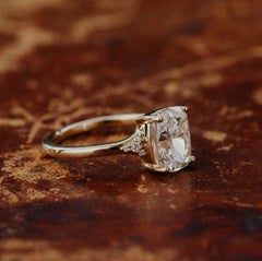 Anello di moissanite in argento 925 con taglio a cuscino Anello nuziale Bellissimo Regalo