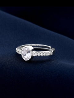 Moissanite Ring 925 Sterling Silver Oval Stone Ring For Women Beautiful Gift.