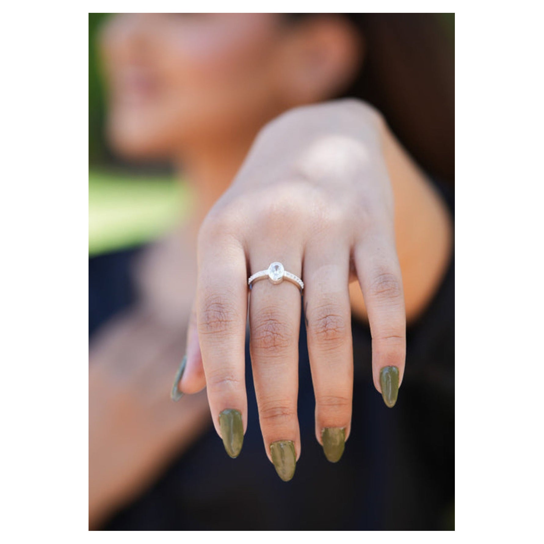 Moissanite Ring 925 Sterling Silver Oval Stone Ring For Women Beautiful Gift.