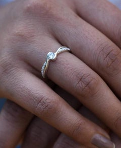 Moissanite Ring 925 Sterling Silver Solitaire Engagement Ring Minimalist Gift.