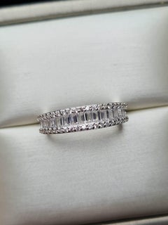Moissanite Ring Band 925 Sterling Silber Baguette Ring Band.