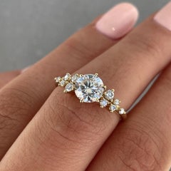 Moissanite Round Ring 925 Sterling Silver Wedding Ring For Her Unique Gift.