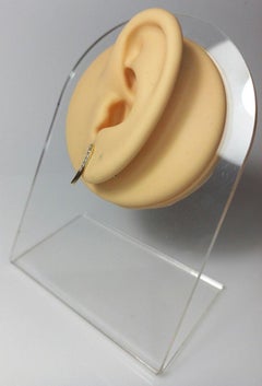 Moissanite Row Earring 14k Yellow Gold Curved Line Moissanite Earrings Gift