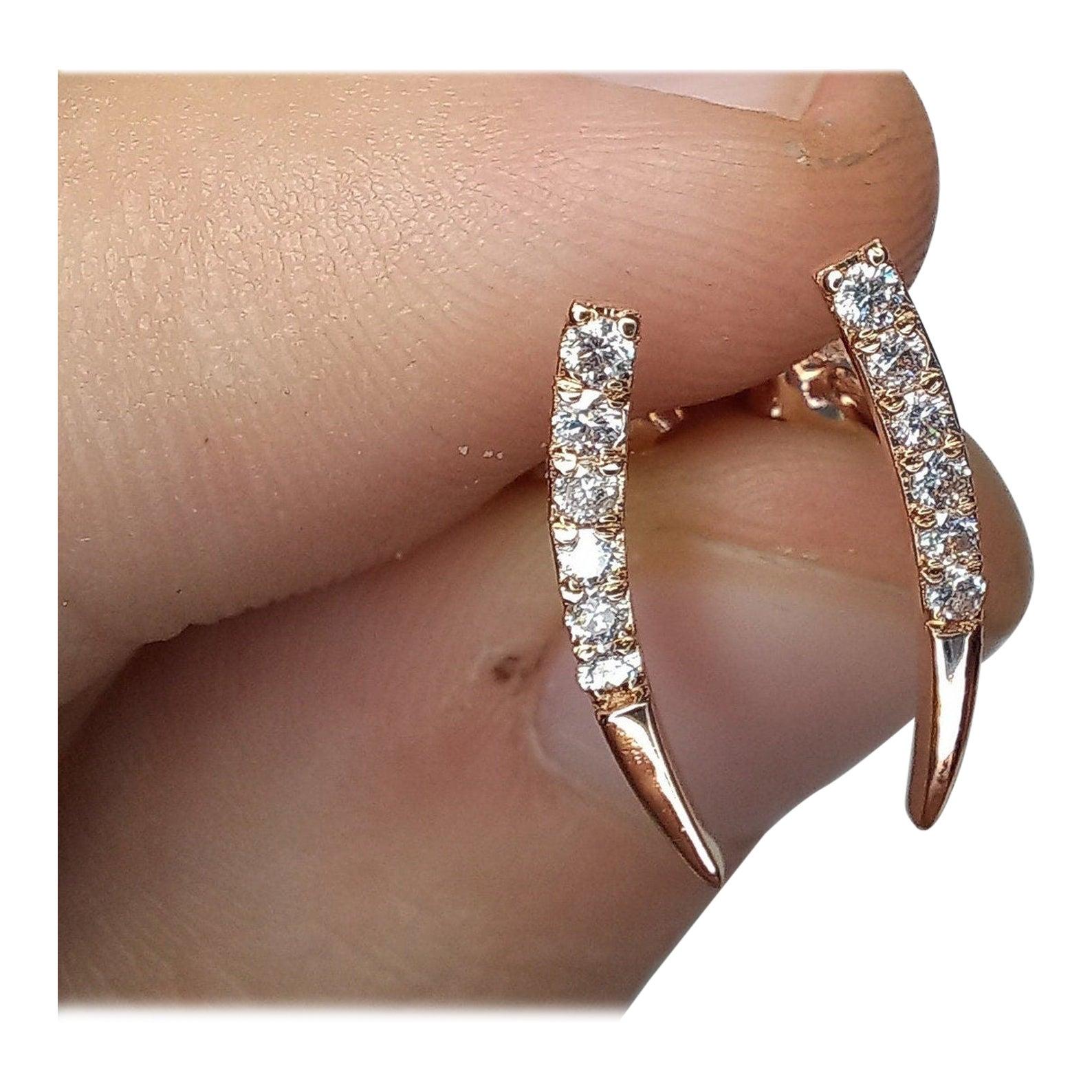 Orecchino The Row in argento 925 Orecchini di moissanite a linea curva Regalo