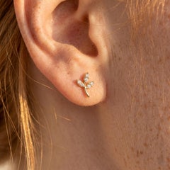 Moissanite Simple Stud Earrings 925 Sterling Silver Leaf Styled Earrings Gift.