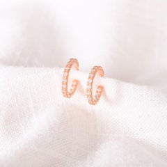 Moissanite Small Hoop Earring 925 Sterling Silver Thin Moissanite Hoop Earrings