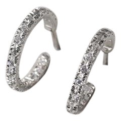 Moissanite Small Hoop Earring 925 Sterling Silver Thin Moissanite Hoop Earrings