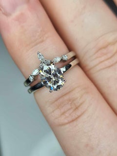 Anello di fidanzamento solitario in moissanite Set di anelli da donna in argento 925.