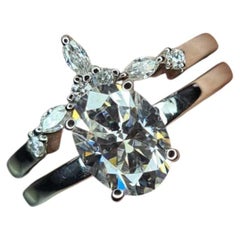 Anello di fidanzamento solitario in moissanite Set di anelli da donna in argento 925.