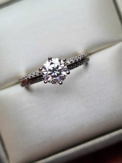 Moissanite Solitaire Ring Band 925 Silber Verlobungsring Band.