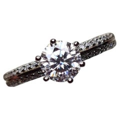 Moissanite Solitaire Ring Band 925 Silber Verlobungsring Band.