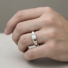 Moissanite solitaire ring for men silver, gold