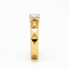 Moissanite solitaire ring for men silver, gold