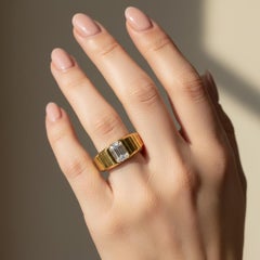 Moissanite solitaire ring for men silver, gold