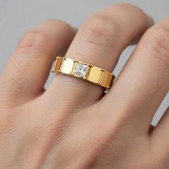 Moissanite solitaire ring for men silver, gold