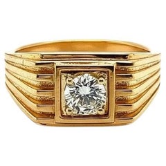 Moissanite solitaire ring for men silver, gold