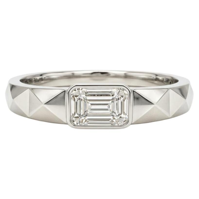Moissanite solitaire ring for men silver, gold